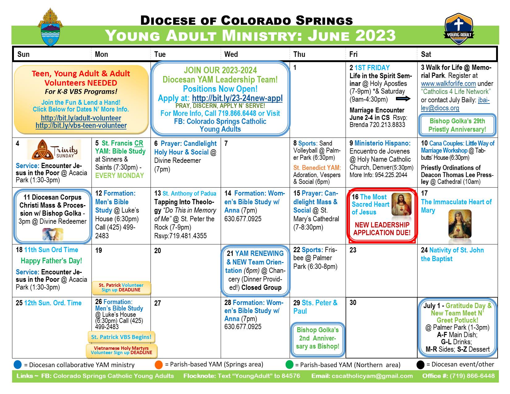 Colorado Springs Young Adult Ministry June 2023 Events